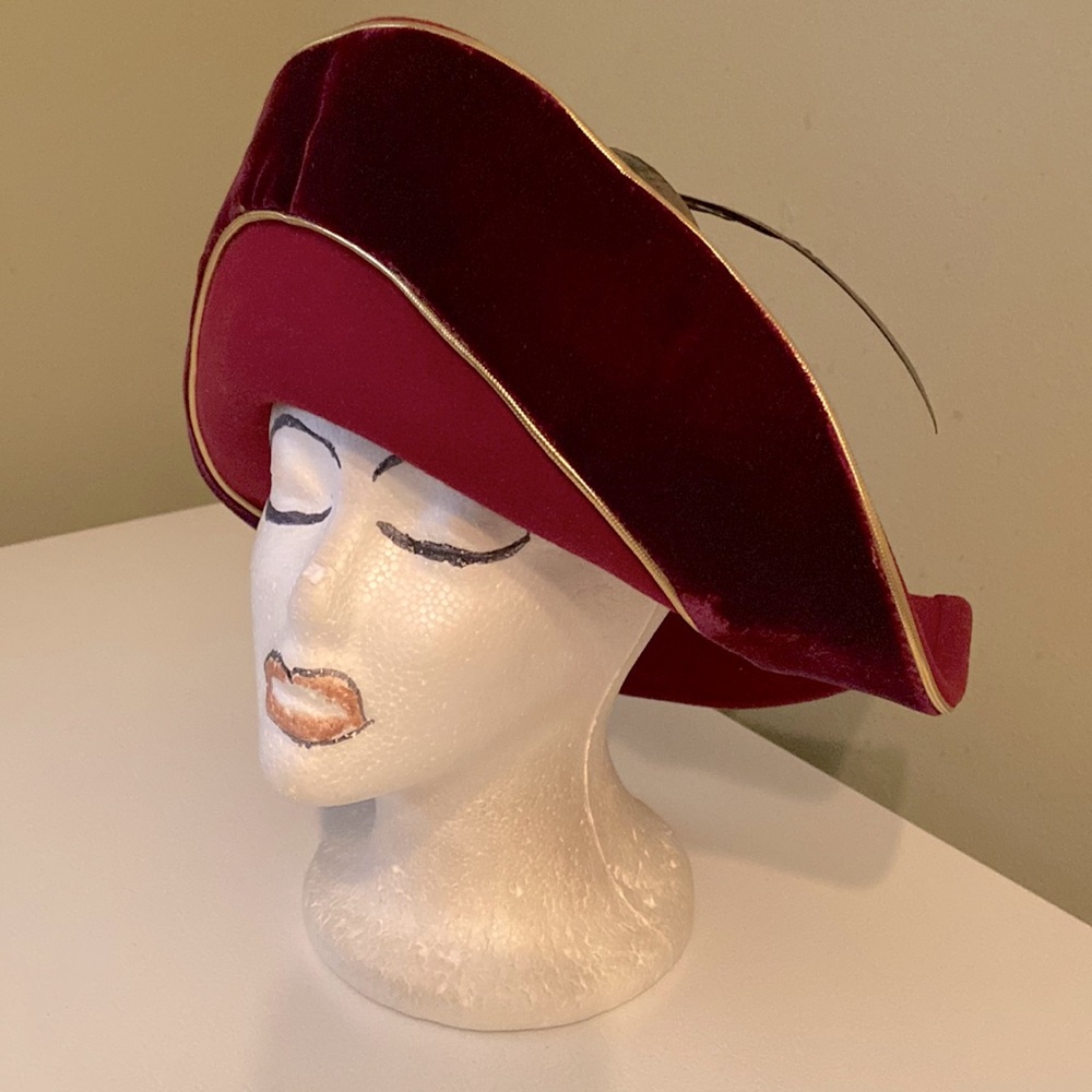Beautiful Burgundy Church Dress Hat by Jack McConnell